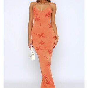 NWT white fox trust issues maxi dress